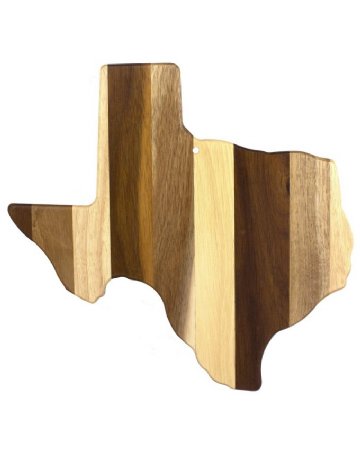 Rock & Branch Shiplap Series Texas State Shaped Wood Serving and Cutting Board Totally Bamboo 20-2605