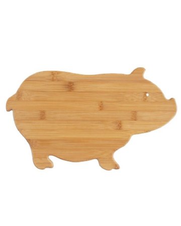 Pig Shaped Bamboo Serving and Cutting Board, 15-5/8 x 9-1/2 Totally Bamboo 20-7656