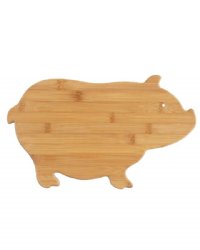 Pig Shaped Bamboo Serving and Cutting Board, 15-5/8" x 9-1/2" Totally Bamboo 20-7656