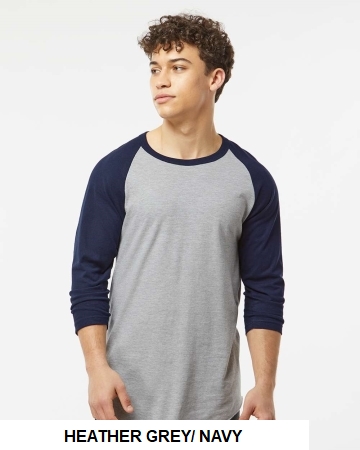 Tultex Unisex Fine Jersey Raglan T-Shirt.  TULTEX  245