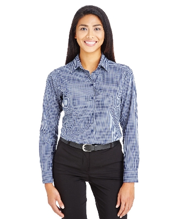 Devon & Jones CrownLux Performance Ladies Tonal Mini Check Shirt (DG535W)