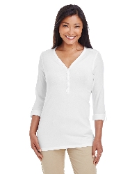 Devon & Jones Ladies' Perfect Fit™ Y-Placket Convertible Sleeve Knit Top", (DP186W)