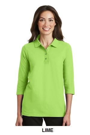 Port Authority - Ladies Silk Touch 3/4-Sleeve Polo. (L562)