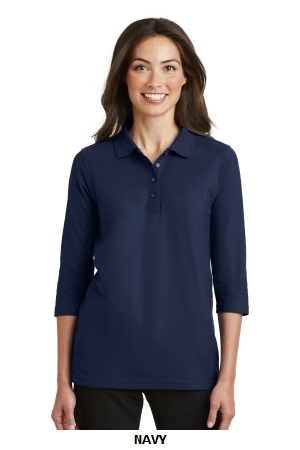 Port Authority - Ladies Silk Touch 3/4-Sleeve Polo. (L562)