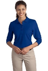 Port Authority® Ladies Silk Touch™ 3/4-Sleeve Polo. L562.