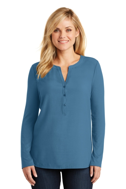 PORT AUTHORITY LADIES CONCEPT HENLEY TUNIC.  PORT A.  LK5432