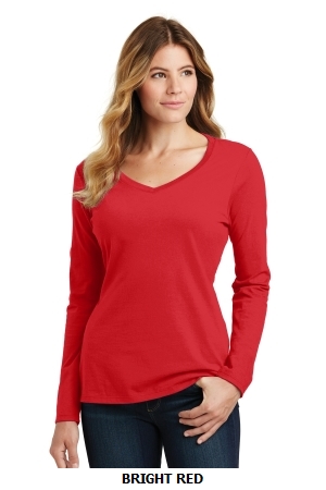 Port & Company? Ladies Long Sleeve Fan Favorite V-Neck Tee. LPC450VLS.