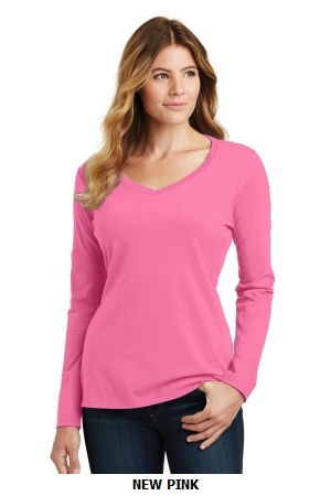 Port & Company? Ladies Long Sleeve Fan Favorite V-Neck Tee. LPC450VLS.