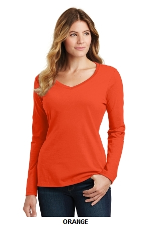 Port & Company® Ladies Long Sleeve Fan Favorite V-Neck Tee. LPC450VLS.