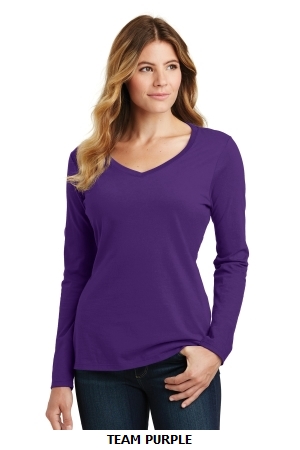 Port & Company? Ladies Long Sleeve Fan Favorite V-Neck Tee. LPC450VLS.