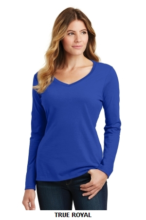 Port & Company? Ladies Long Sleeve Fan Favorite V-Neck Tee. LPC450VLS.