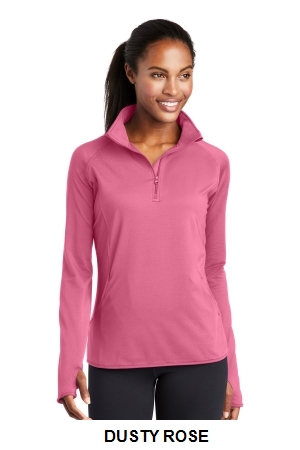 Sport-Tek Ladies Sport-Wick Stretch 1/2-Zip Pullover.  SPORT-TEK  LST850