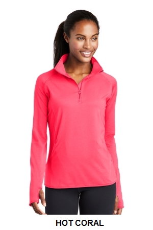 Sport-Tek Ladies Sport-Wick Stretch 1/2-Zip Pullover.  SPORT-TEK  LST850