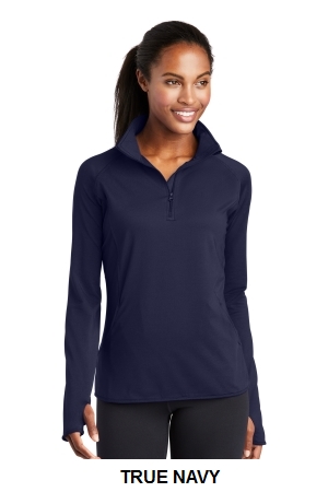 Sport-Tek Ladies Sport-Wick Stretch 1/2-Zip Pullover.  SPORT-TEK  LST850