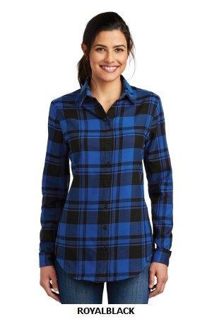 PORT AUTHORITY  LADIES PLAID FLANNEL TUNIC .  PORT A.  LW668