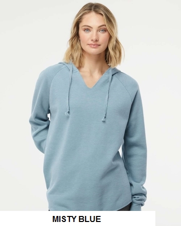 Independent Trading Co. PRM2500 - Women’s Lightweight California Wave Wash Hooded Sweatshirt.  IND. TRADING  PRM2500