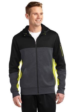Sport-Tek® Tech Fleece Colorblock Full-Zip Hooded Jacket. ST245.
