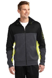 Sport-TekÂ® Tech Fleece Colorblock Full-Zip Hooded Jacket. ST245.