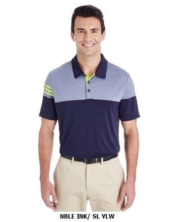 Adidas Golf Men's 3-Stripes Heather Block Polo (A213)