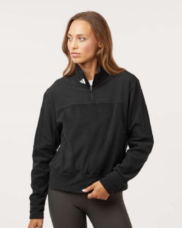 Adidas Women's Fleece Quarter-Zip Pullover.  ADIDAS  A601
