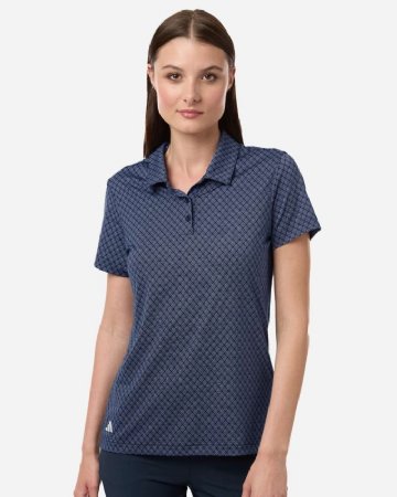 Adidas Womens 4-Way Stretch Printed Polo.  ADIDAS  A717