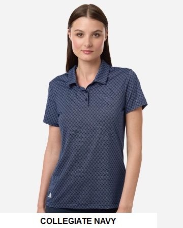 Adidas Womens 4-Way Stretch Printed Polo.  ADIDAS  A717