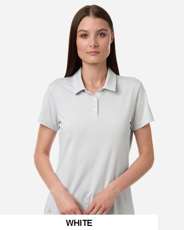 Adidas Womens 4-Way Stretch Printed Polo.  ADIDAS  A717