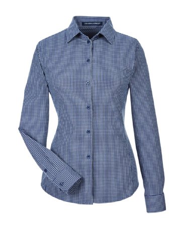 Devon & Jones CrownLux Performance Ladies Tonal Mini Check Shirt (DG535W)