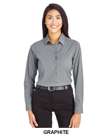 Devon & Jones CrownLux Performance Ladies Tonal Mini Check Shirt (DG535W)