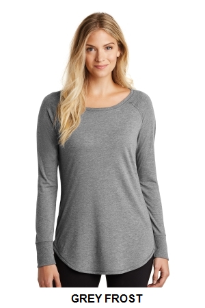 District Womens Perfect Tri Long Sleeve Tunic Tee.  D.THREADS  DT132L