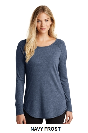 District Womens Perfect Tri Long Sleeve Tunic Tee.  D.THREADS  DT132L
