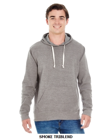 J America Adult Triblend Pullover Fleece Hood", (JA8871)