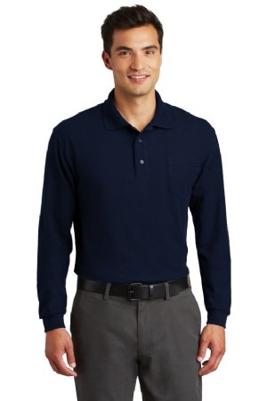 Port Authority - Long Sleeve Silk Touch Polo with Pocket. (K500LSP)