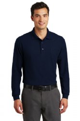 Port Authority - Long Sleeve Silk Touch Polo with Pocket. (K500LSP)