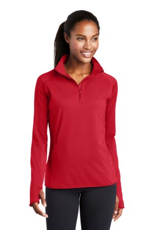 Sport-Tek Ladies Sport-Wick Stretch 1/2-Zip Pullover.  SPORT-TEK  LST850