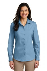 Port Authority® Ladies Long Sleeve Carefree Poplin Shirt.  PORT A.  LW100
