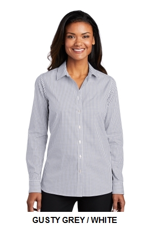 Port Authority Ladies Broadcloth Gingham Easy Care Shirt.  PORT A.  LW644