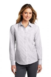 Port Authority® Ladies SuperPro™ Oxford Stripe Shirt.  PORT A.  LW657