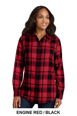 PORT AUTHORITY  LADIES PLAID FLANNEL TUNIC .  PORT A.  LW668