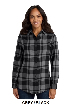 PORT AUTHORITY  LADIES PLAID FLANNEL TUNIC .  PORT A.  LW668