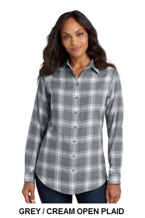 PORT AUTHORITY  LADIES PLAID FLANNEL TUNIC .  PORT A.  LW668
