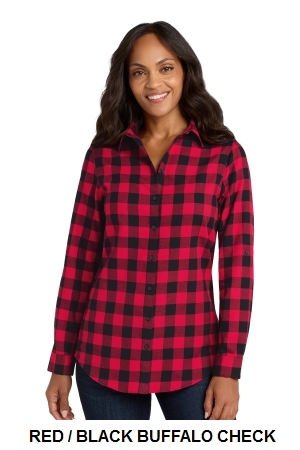 PORT AUTHORITY  LADIES PLAID FLANNEL TUNIC .  PORT A.  LW668