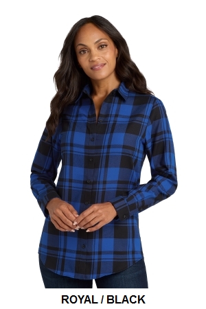 PORT AUTHORITY  LADIES PLAID FLANNEL TUNIC .  PORT A.  LW668