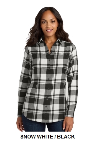 PORT AUTHORITY  LADIES PLAID FLANNEL TUNIC .  PORT A.  LW668