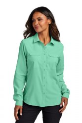 Port Authority Womens Long Sleeve UV Daybreak Shirt.  PORT A.  LW960