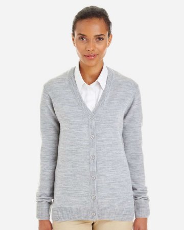 Harriton Women's Pilbloc V-Neck Button Cardigan Sweater.  HARRITON  M425W
