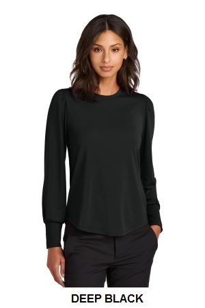 Mercer+Mettle Womens Stretch Jersey Long Sleeve Blouson Top.  MERCER+M  MM1019