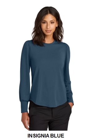 Mercer+Mettle Womens Stretch Jersey Long Sleeve Blouson Top.  MERCER+M  MM1019