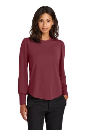 Mercer+Mettle Womens Stretch Jersey Long Sleeve Blouson Top.  MERCER+M  MM1019