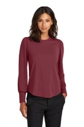 Mercer+Mettle Womens Stretch Jersey Long Sleeve Blouson Top.  MERCER+M  MM1019